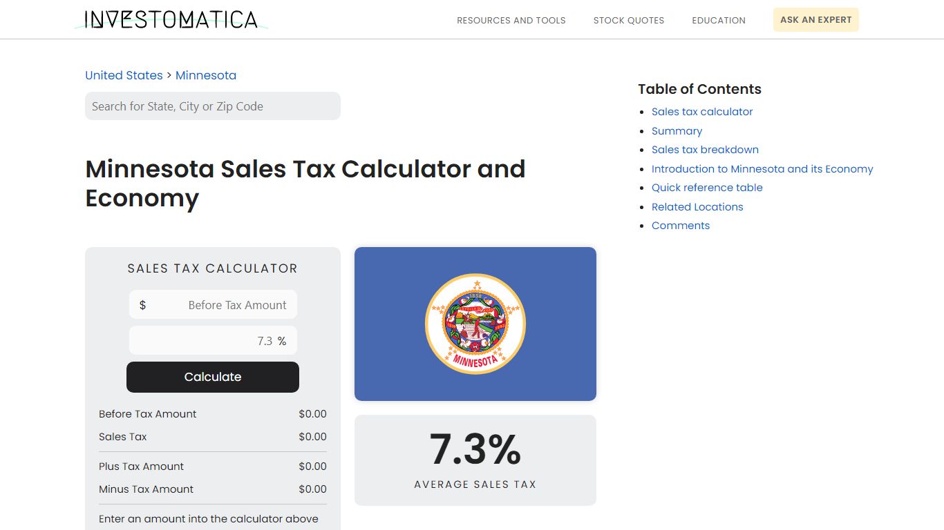 Minnesota Sales Tax Calculator and Economy (2022)